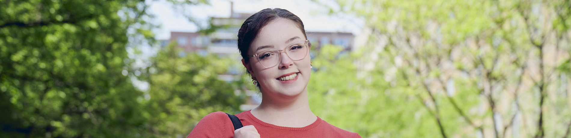 FIT student outdoors on campus
